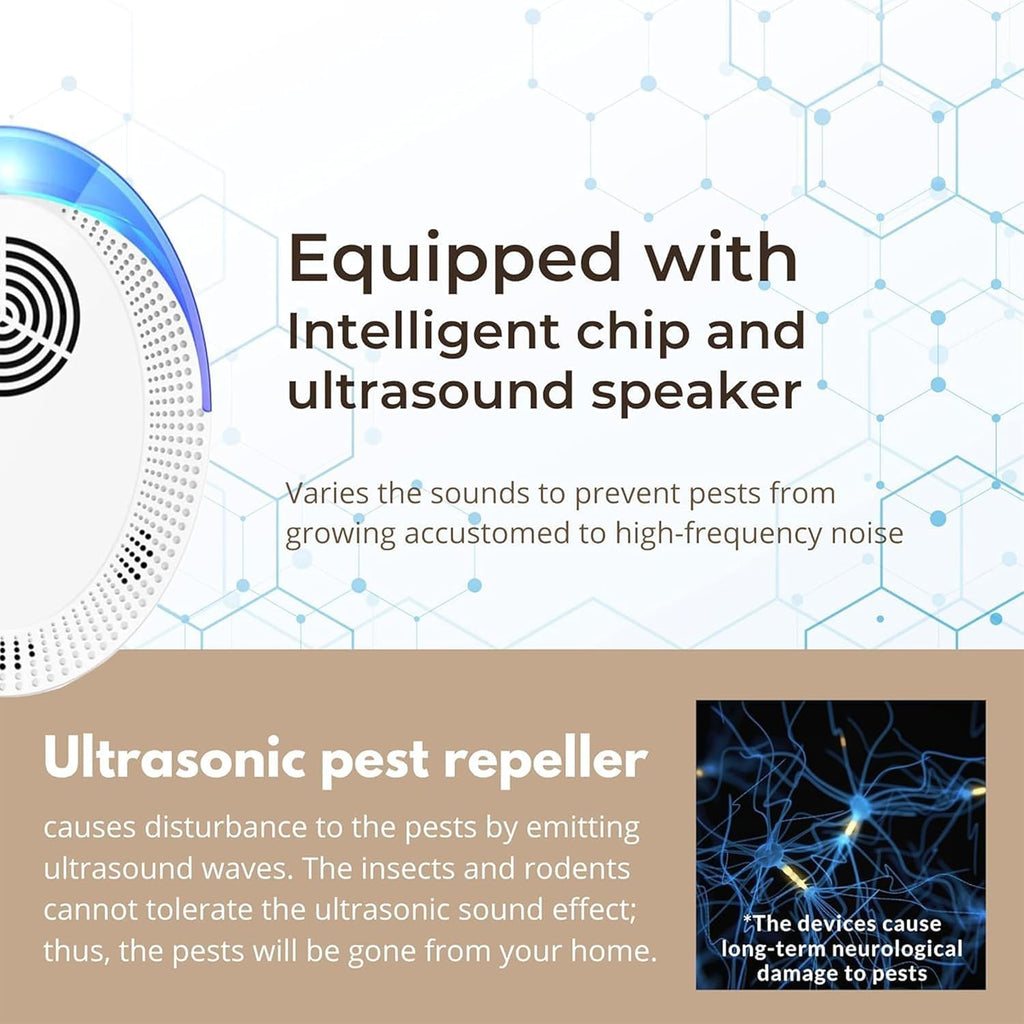 Ultrasonic Pest Repeller Mice Repellent Indoor Pest Repellent Ultrasonic Plug in, Mouse Deterrent, Pest Control for Spiders, Roaches, Insects (6 Pack)