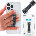 LOVEHANDLE Universal Phone Grip for Smartphones & Mini Tablets - Phone Holder for Hand - Wireless Charging Compatible - Made in The USA - Boho Silver