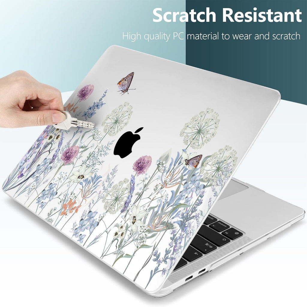 TWOLSKOO Compatible with MacBook Pro 13 inch Case 2023-2016 A2338 M2/M1 A2251 A2289 A2159 A1989 A1706, Plastic Hard Shell Cover & Keyboard Skin & Screen Protector, Dandelions