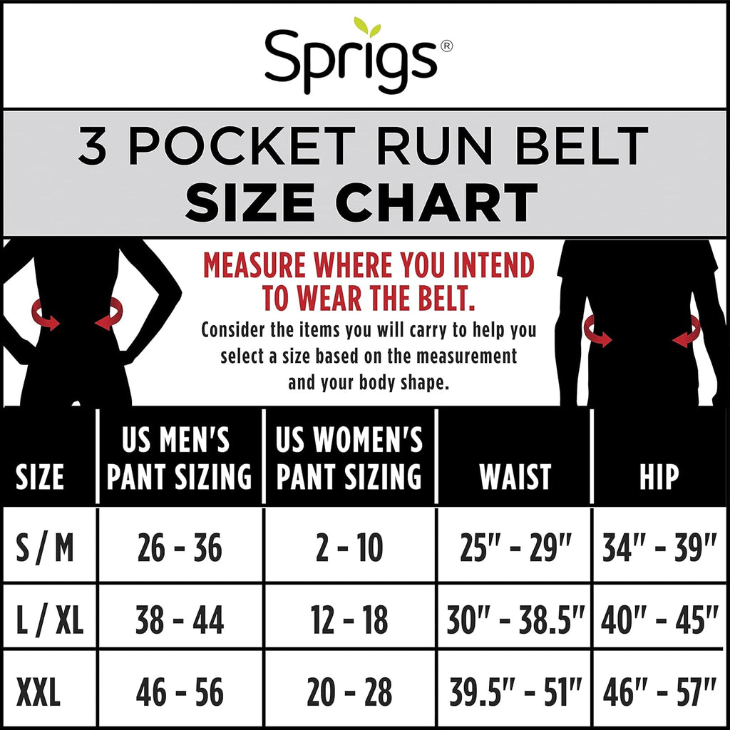 3 Pocket Adjustable Running Belt Waist Pack, Fanny Pack For Working Out With Sweat Resistant Backing, Holds All iPhone Models (Tie Dye/Black, Small/Medium)