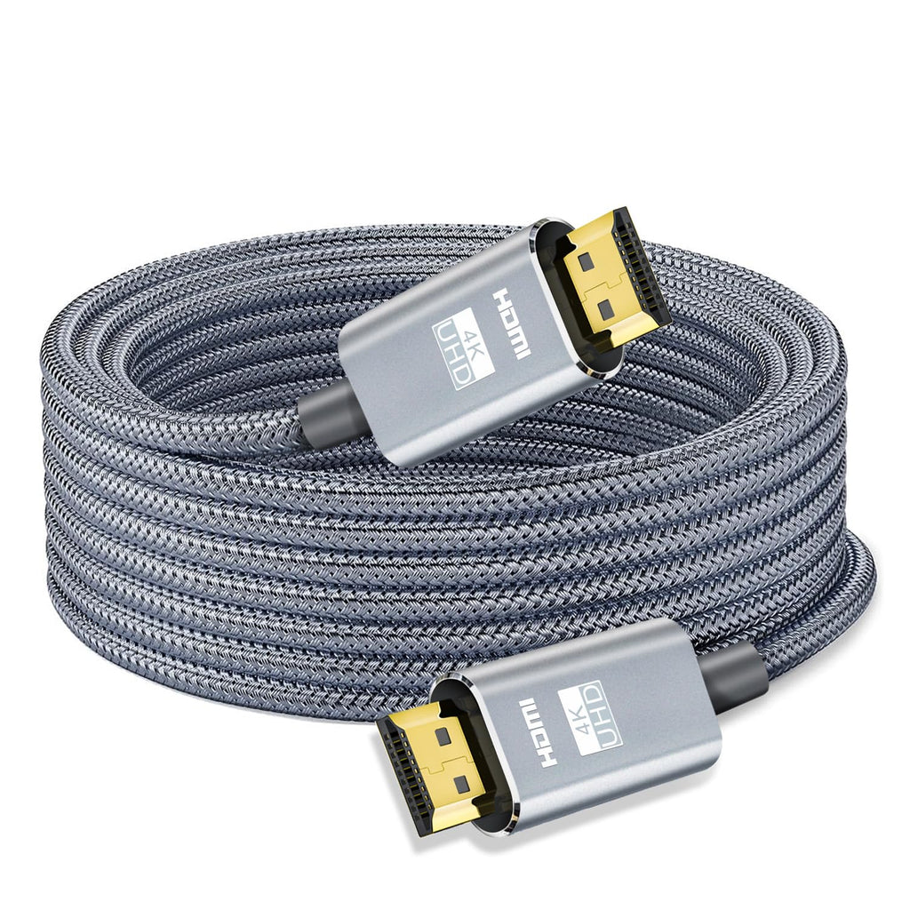 LEADSTAR HDMI Cable 4K 60 ft Fiber Optic, 4K 60Hz 18Gbps High Speed HDMI 2.0 Cord Braided | Ultra HD, HDR10, 1080p, eARC, 3D, HDCP 2.2 | for Xbox, PS5, TV, Laptop, Monitor