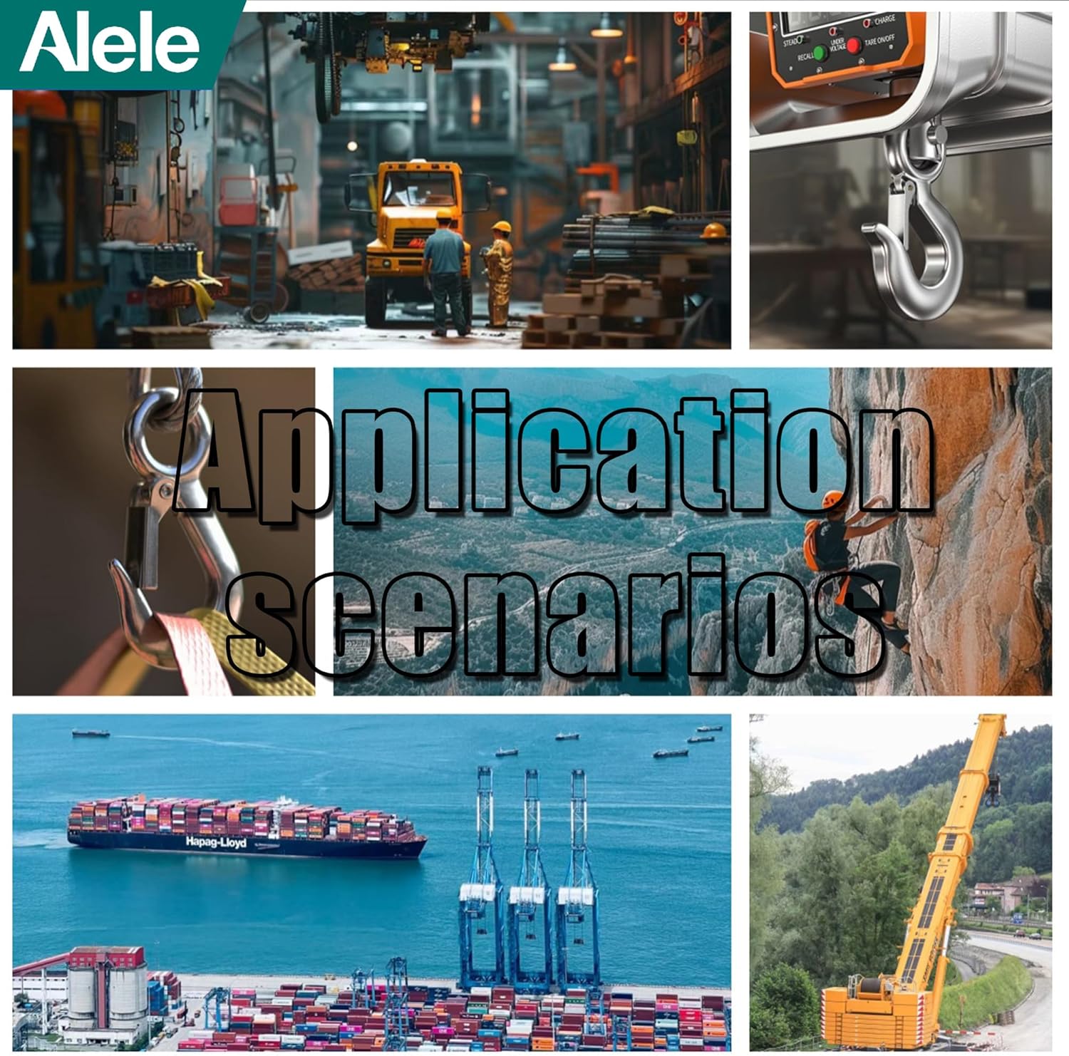 Alele Grab Hooks,2T Crane Scale,Slip Hooks,Stainless Steel Heavy Duty Lifting Hook Rigging Accessory (Grab Hooks 2000kg)
