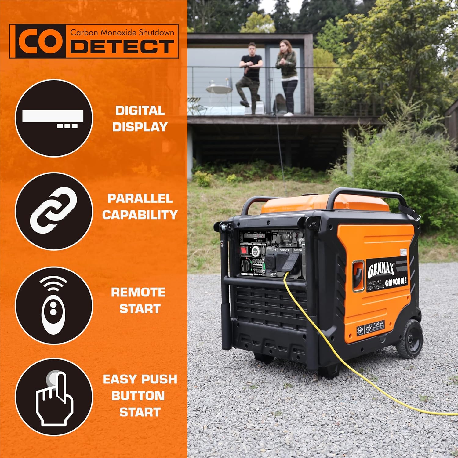 GENMAX Generator，EPA Compliant, Eco-Mode Feature, Ultra Lightweight for Backup Home Use & Camping
