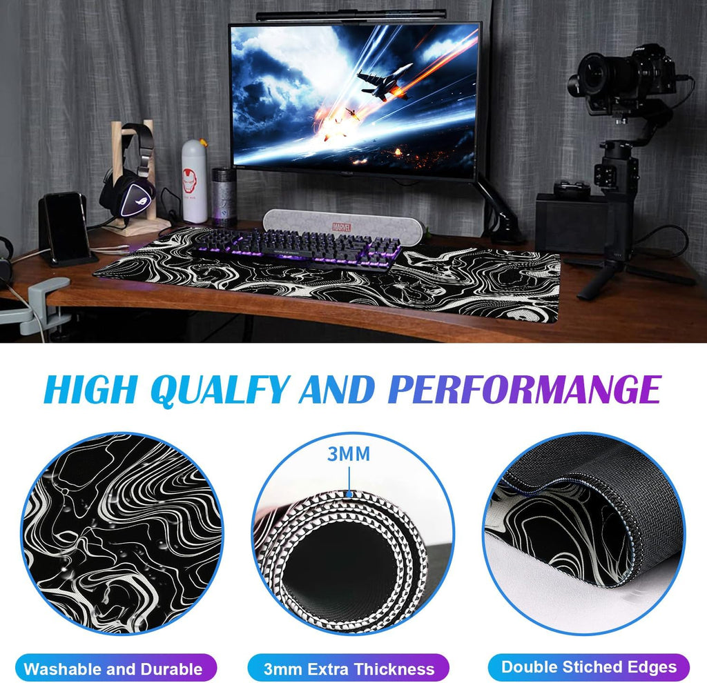 Minimalist Abstract Line XL Mouse Pad, Suitable for Home Office and Study Keyboard Mouse Pad 35.4 x 15.7 x 0.12 Inches