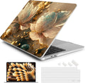 Batianda Premium Case for New MacBook Air 15 inch 2025 M4 2024 2023 with M3 M2 Chip Model A3114 A2941, Designed Protective Plastic Hardshell & Keyboard Cover & Screen Protector, 3D Flower