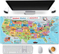 RTGGSEL 31.5x11.8 Inch Non-Slip Long Extended Large Gaming Mouse Pad with Stitched Edges XL Laptops Keyboard Mouse Mat(American Map)