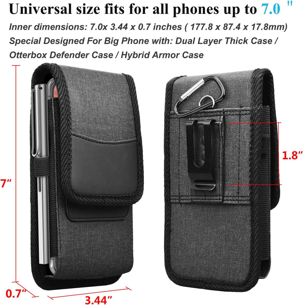 Njjex Cell Phone Holster for Samsung Galaxy S25 Ultra S24 S23 Plus S22 S21 S20 FE Note 20 Ultra A14 A15 A16 A17 A35 A36 iPhone 14 15 16 17 Pro Max Belt Clip Holster Phone Pouch Holder Carrying Case