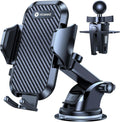 VICSEED Strong Suction Car Phone Holder [Ultra-Stable for Heavy Phones & Thick Cases] 3-in-1 Dashboard Windshield Vent Cellphone Mount, Military-Grade Truck Boat Cradle Universal for iPhone & Android