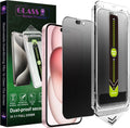 (2-Pack Matte Privacy Anti-Spy Screen Protector for iPhone 14 Pro/15/16 (6.1-Inch),9H Tempered Glass,Anti-Glare,Full Coverage,Anti-Fingerprint,Auto Dust Removal,Bubble-Free