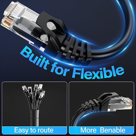 Cat6 Ethernet Cable 10Gbps 5 ft, UTP Ethernet Cable Cat 6, Flexible Bare Copper - Image 4
