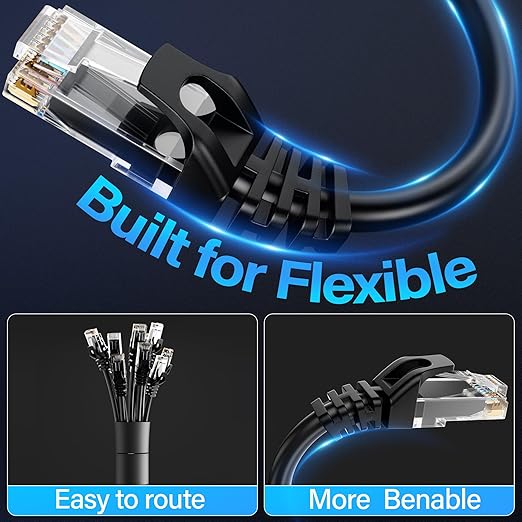 Cat6 Ethernet Cable 10Gbps 15 ft, UTP Ethernet Cable Cat 6, Flexible Bare - Image 4