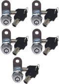 Admiral Locks Tubular Cam Lock, Keyed Alike Removable Key RV Compartment Storage Lock Cabinet Locks (Chrome Pack of 5, 5/8" 180°)