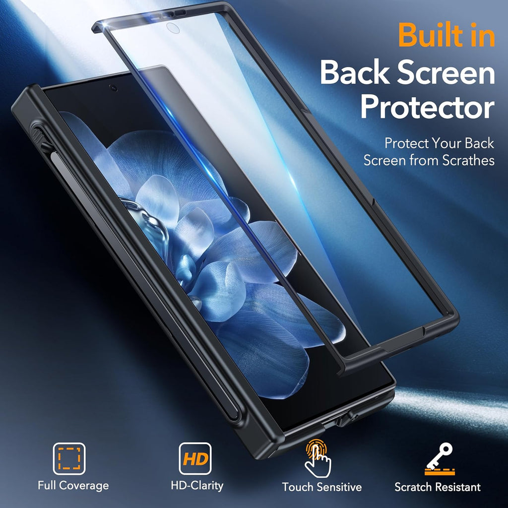 Oneagle Magnetic for Samsung Galaxy Z Fold 7 Case Built in Screen Protector Translucent [Fit for MagSafe] [S Pen Holder Slot] [Hinge Protection] MIL-Grade Shockproof Matte Case for Galaxy Z Fold 7