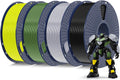 SUNLU PETG Filament 1.75mm 4KG Bundle, Less Stringing and Good Layer Adhesion, Individually Vacuum Packed, 3D Printer Filament 4kg, 1kg per Spool, Pack of 4, 4 Colors, Black+Olive Green+Silver+Yellow