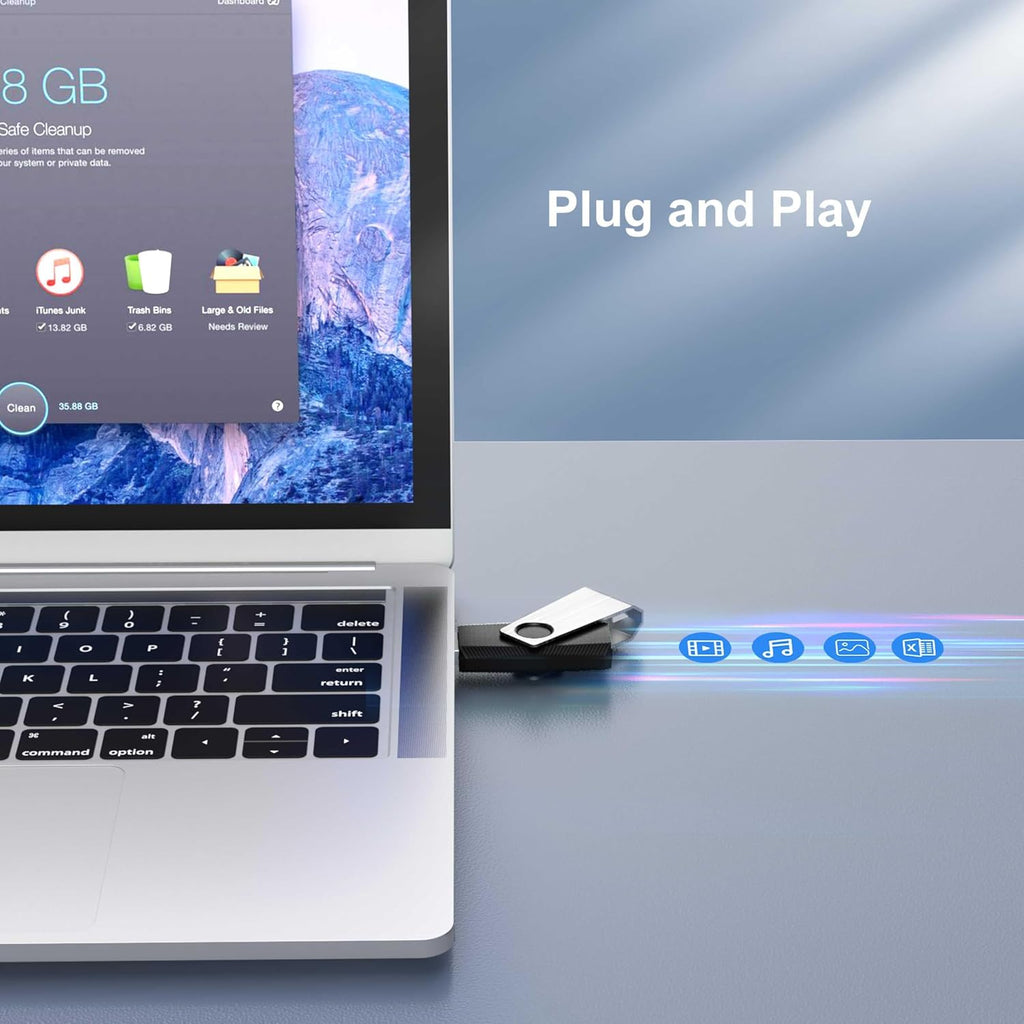 TOPESEL 100PCS 2GB Bulk USB 2.0 Flash Drives, Thumb Drives with USB 2.0 Speed, Ideal for Data Backup and Transfer