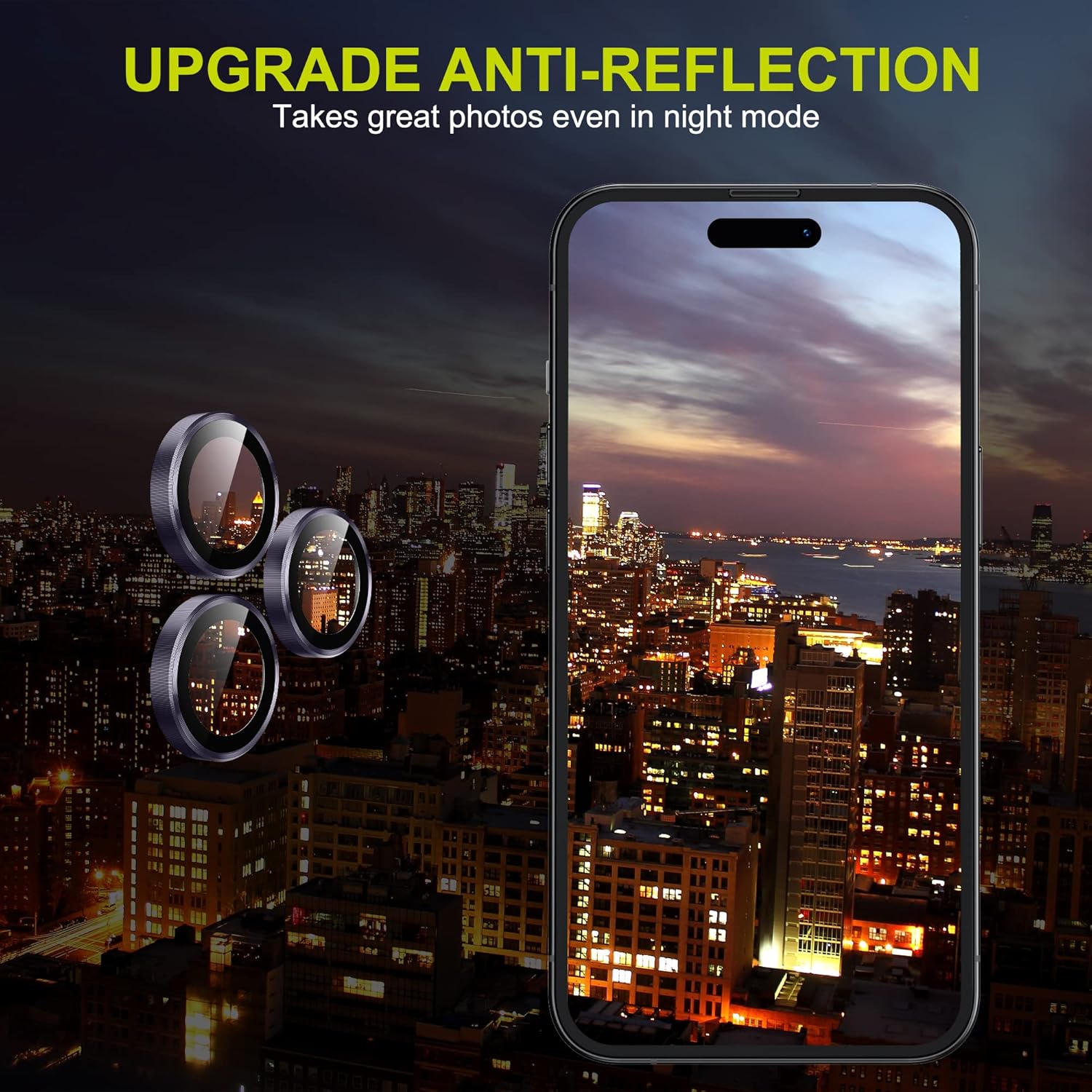 WSKEN for iPhone 14 Pro/iPhone 14 Pro Max Camera Lens Protector,[Night Shooting Mode] HD Tempered Metal Glass Camera Screen Protector Cover Film Accessories,Purple + Purple