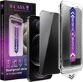2 Pack Privacy Screen Protector for iPhone 12 Pro Max, 9H Tempered Glass, Full Coverage, Anti-Fingerprint, Auto Dust-Elimination, No Bubble, Easy Installation