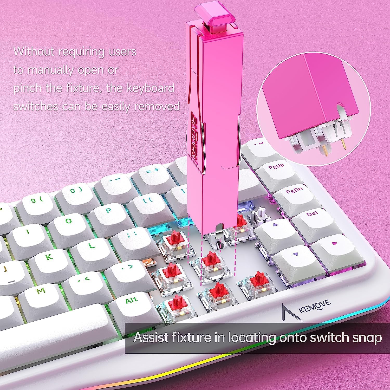 KEMOVE P10 2-in-1 Switch Puller Keycap Puller for Mechanical Keyboard, 304 Stainless Steel Key Switch Keycap Puller, Easily Remove and Replace Gaming Keyboard Switches and keycaps