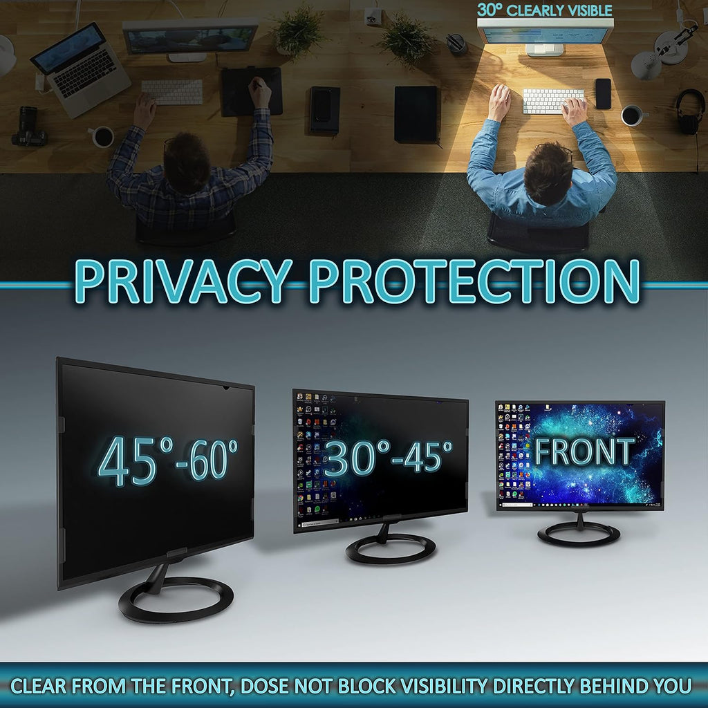 Premium Privacy Screen Filter for 21.5 Inches Desktop Computer Widescreen Monitor with Aspect Ratio 16:09. Anti Glare and Anti Blue Light Protection