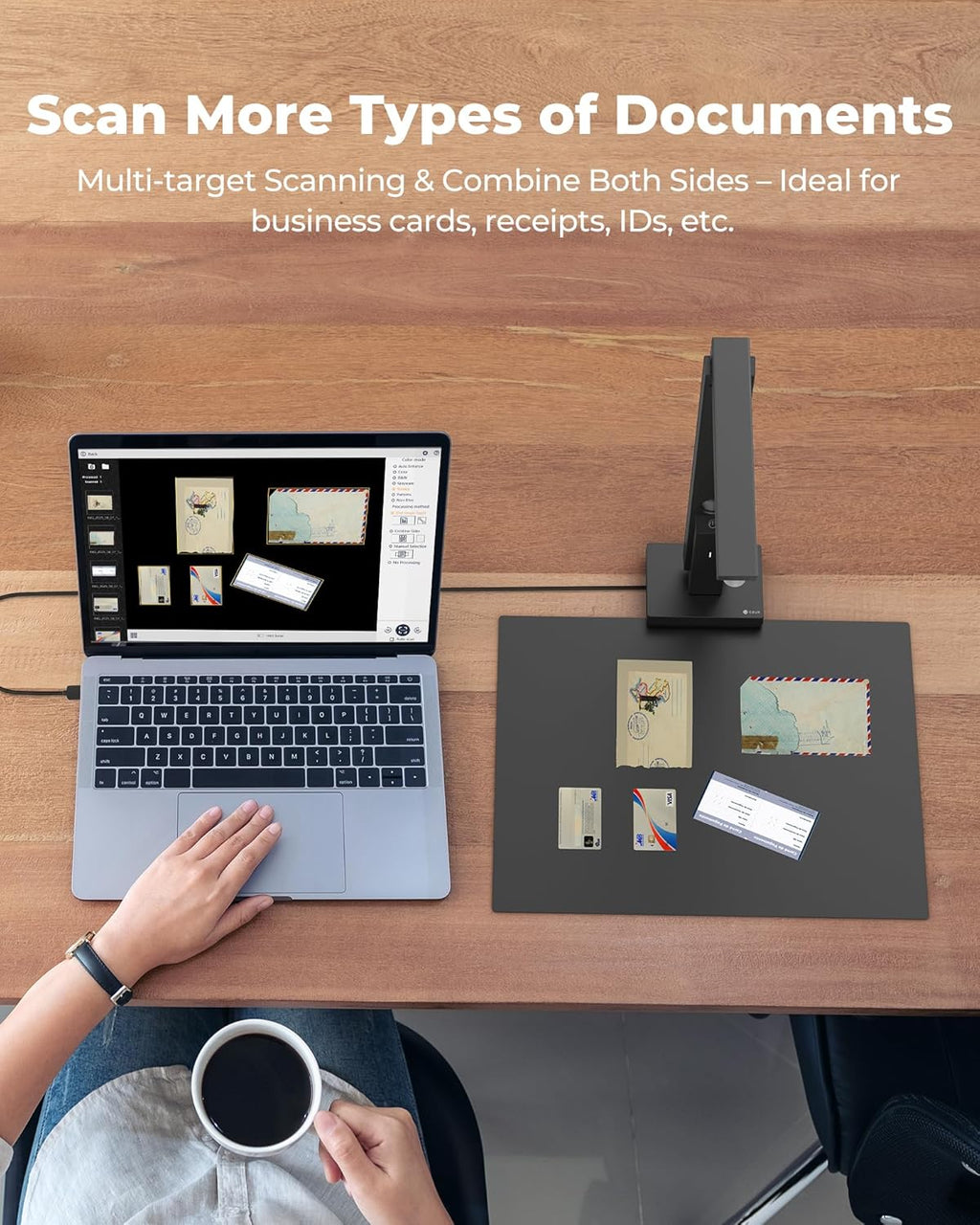 CZUR Portable 12MP Document Scanner, USB Document Camera, Fast Scan 1s/Page, Capture Size A4, OCR Function, Travel-Friendly Mobile Scanner for Mac & Windows, Lens1200 Pro (Not for Books)