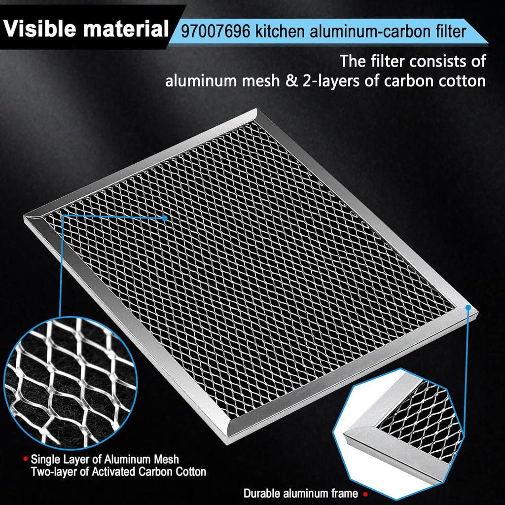 97007696 41F Grease Filter fit for B-roan Nu-tone Range Hood 8-3/4" x 10-1/2" Aluminum Mesh Charcoal Filter Compatible with Most Brand Stove Vents -2 PACKS by Fetechmate