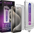 2 Pack Matte Screen Protector for iPhone 15 Pro Max, 9H Tempered Glass, Full Coverage, Anti-Fingerprint, Auto Dust-Elimination, No Bubble, Easy Installation