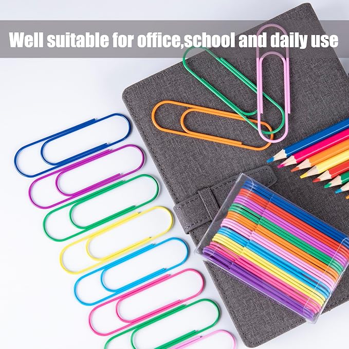 Jumbo Paper Clips, 4 Inches 10 Pcs Large Paper Clip Holder - Image 3
