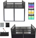 Portable DJ Booth DJ Facade DJ Table Station Two-position Height Adjustable Tabletop DJ Table Stand DJ Event Booth w/Travel Bag Black&White Scrims For Gig, Party, Show