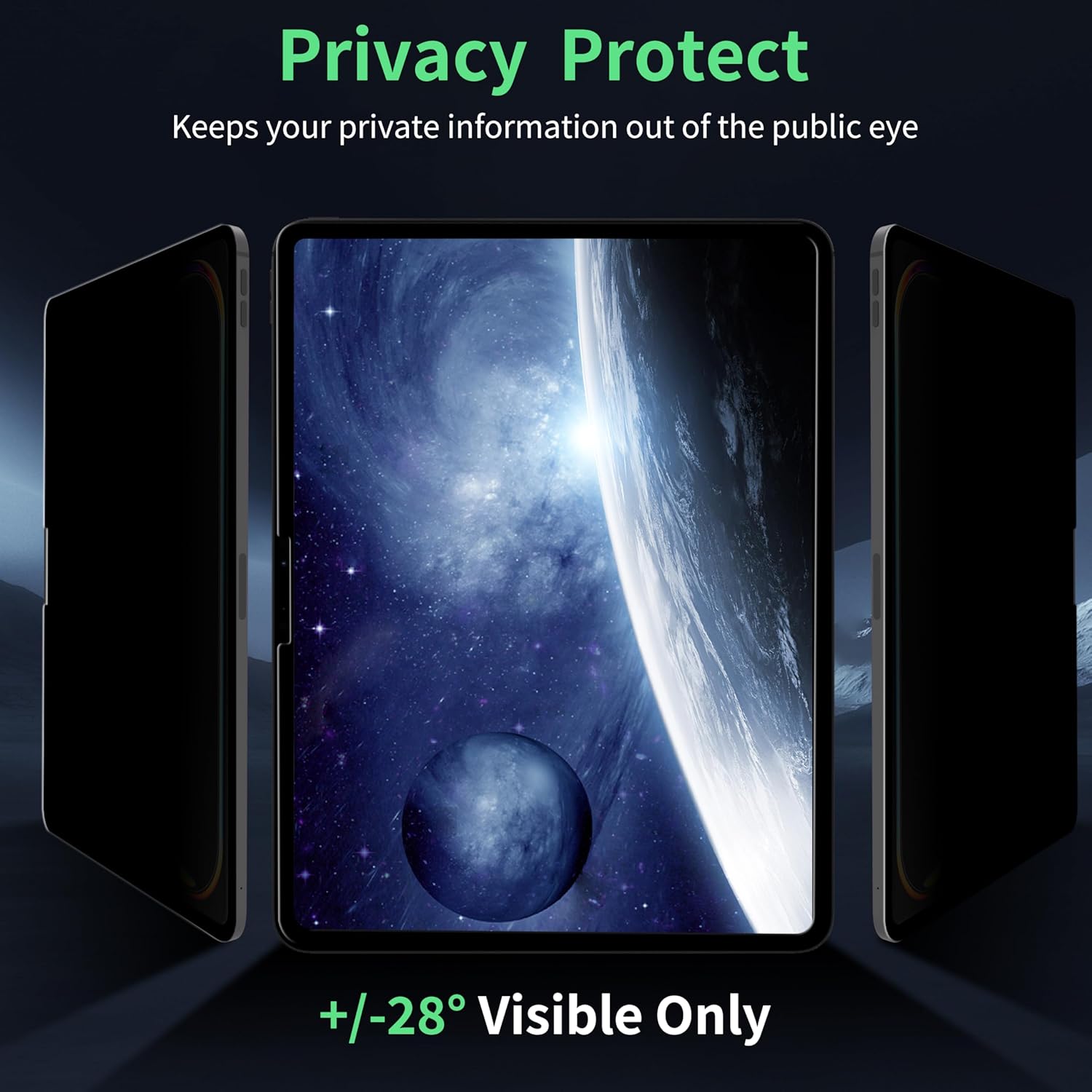 Nano Privacy Screen Protector Compatible with iPad Pro 13 2024 7th Gen (A2925, A2926) Anti-Glare Blue Light Film Anti-Spy Filter, Bubble-Free Shield Easy Install Guard Removable Cover