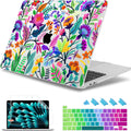 May Chen Compatible with MacBook Pro 13 inch Case 2022 2021 2020 Release Models A2338 M2 M1 A2251 A2289, Plastic Hard Shell Case Keyboard Cover for Mac Pro 13" with Touch Bar & Touch ID, Floral Leaves