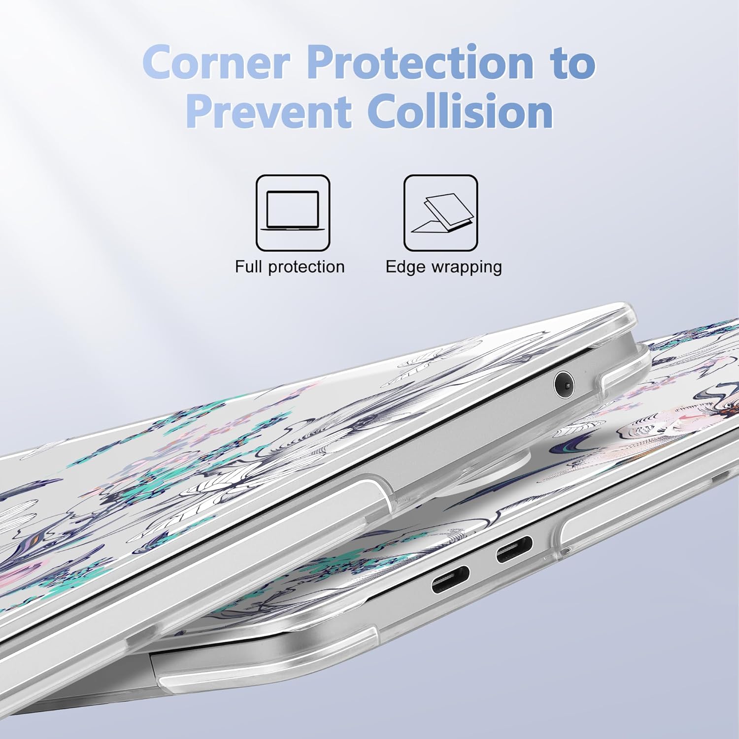 Case for MacBook Pro 13 inch with/Without Touch Bar (2016-2022, M2 A2338 M1 A2289 A2251 A2159 A1989 A1706 A1708), Hard Shell + Keyboard Cover + Dust Plug, Floral C319