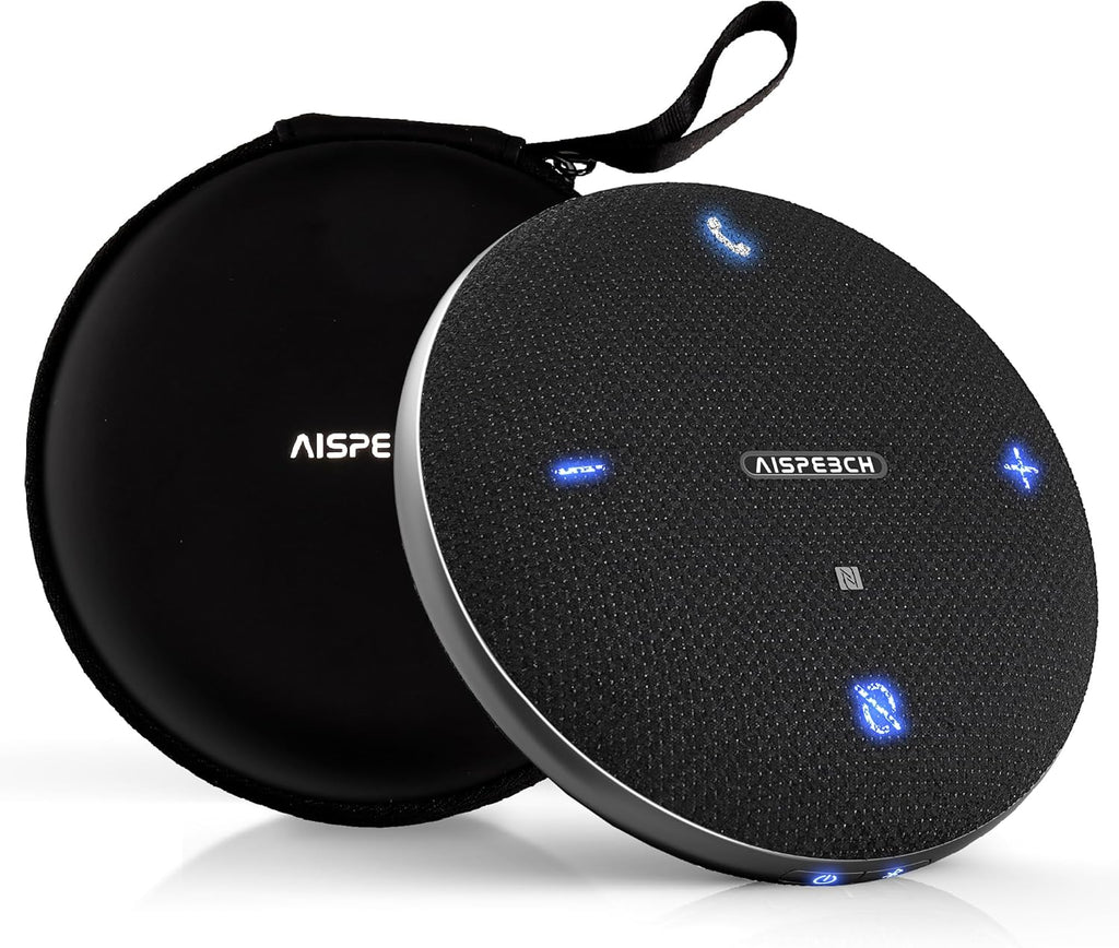 M4 Bluetooth Speakerphone Conference Microphone with AI Noise Reduction Full-Duplex AI Transcription USB Speakerphone 360° Voice Pickup Conference Speaker Home Office for Teams/Zoom, Black