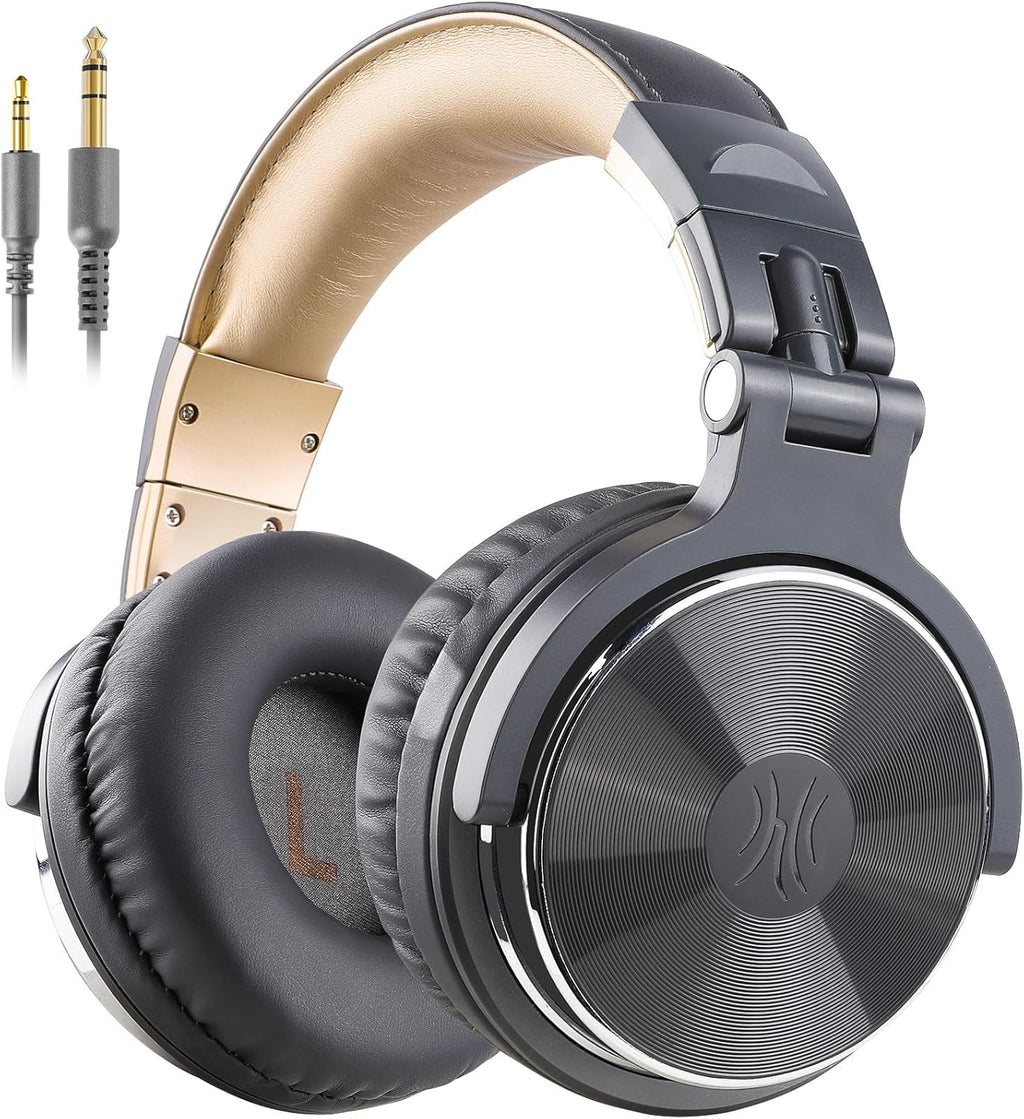 OneOdio Wired Over Ear Headphones Studio Monitor & Mixing DJ Stereo Headsets with 50mm Neodymium Drivers and 1/4 to 3.5mm Jack for AMP Computer Recording Podcast Keyboard Guitar Laptop - Grey