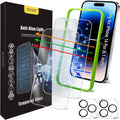 Screen Protector for iPhone 14 Pro [6.1 Inch],2 pcs Colorless Anti-Blue Light Tempered Glass Films, HD Clear, 9H Hardness, No Bubbles, Case Friendly with 2 pcs Camera Lens Protector