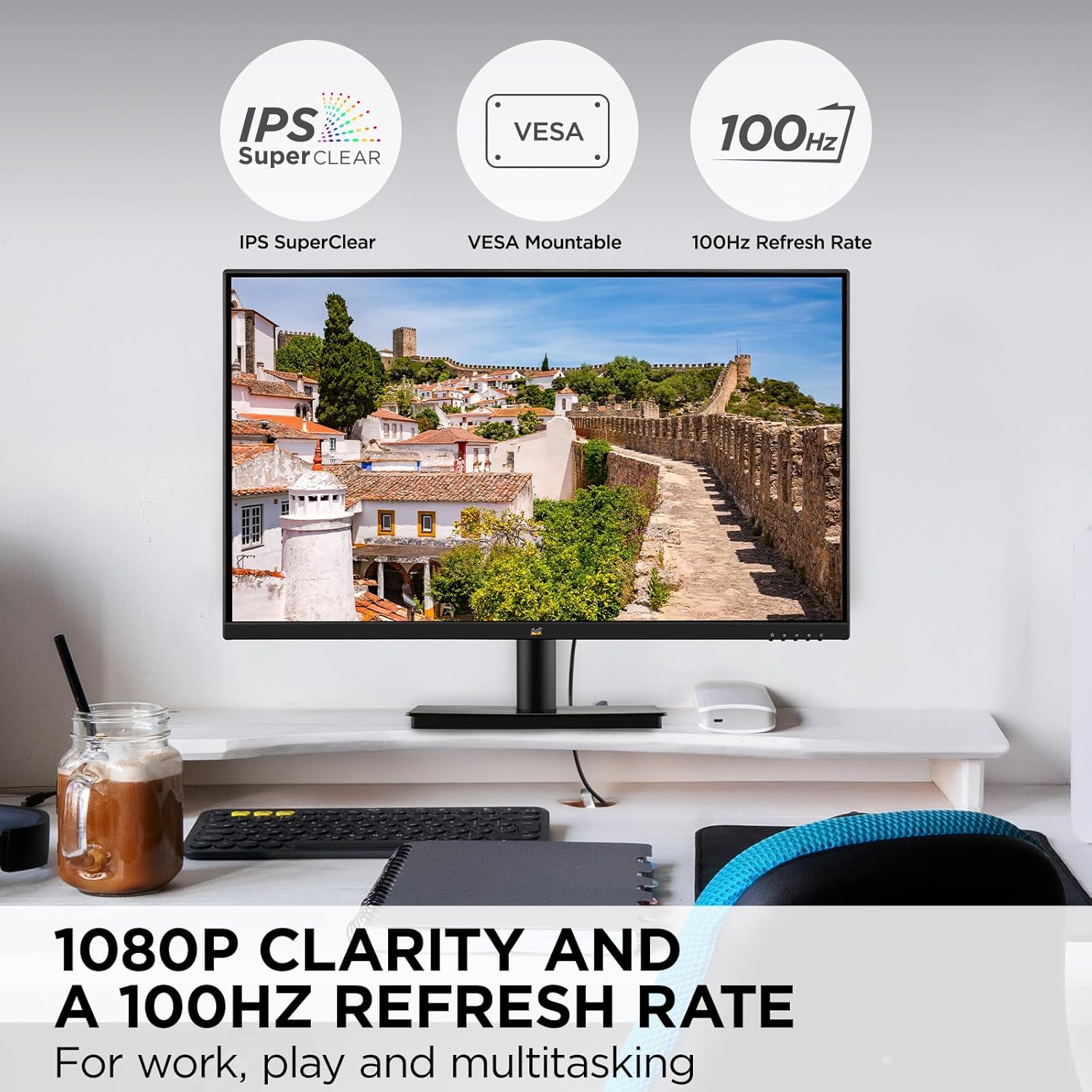 ViewSonic VA2709M 27 Inch IPS Full HD 1080p Monitor with 100Hz, Thin Bezels, Eye Care, HDMI, VGA Inputs for Home and Office