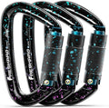 FresKaro UIAA Certified 25KN Auto Locking Climbing Carabiner Clips, Twist Lock, and Heavy Duty Carabiners for Rock Climbing, Rappelling, and Mountaineering, D Shaped