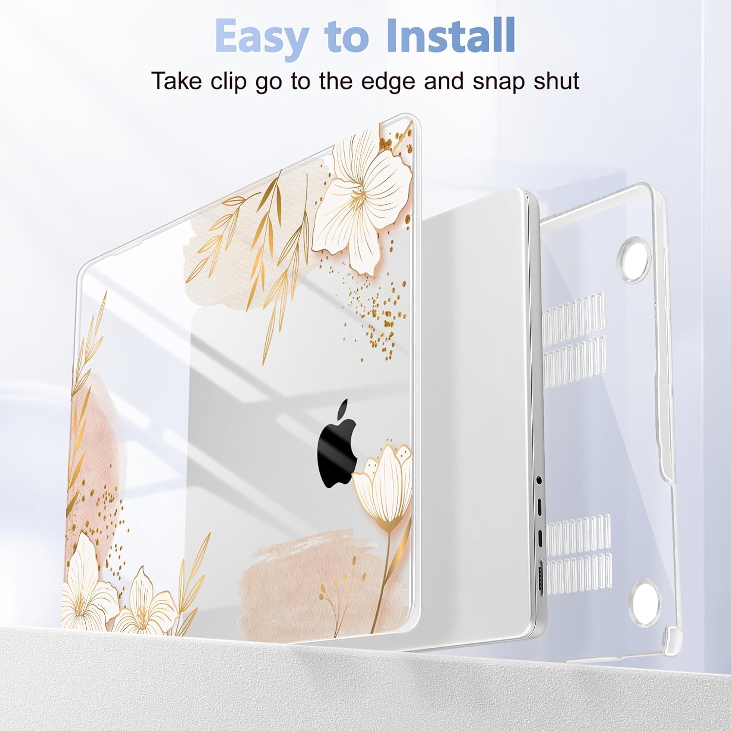 for MacBook Pro 16 inch Case 2021 2022 2023 2024 Release A3186 A3403 M4 A2991 M3 A2780 M2 A2485 M1 Pro/Max, Hard Shell Case with Screen Protector & Keyboard Cover, Floral P295