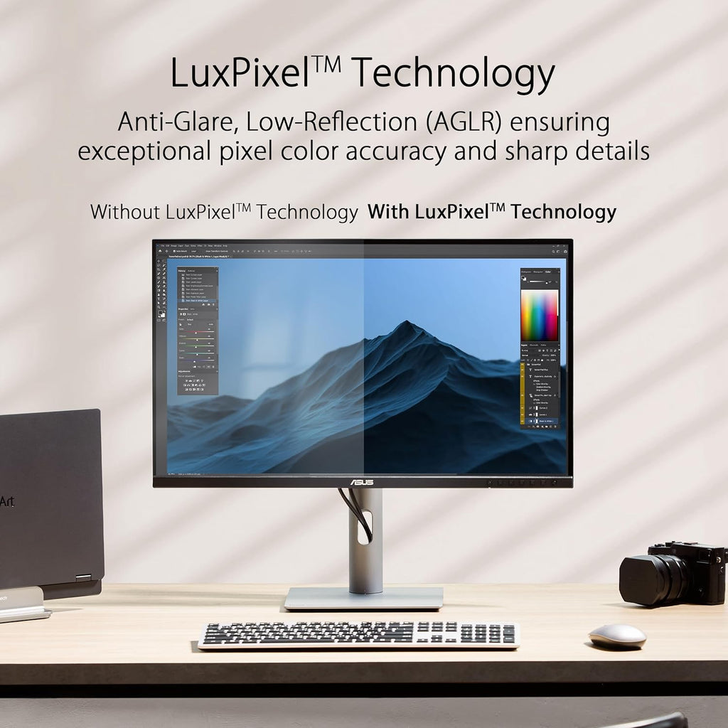 ASUS ProArt Display 27” 1440P Professional Monitor (PA278CFRV) - IPS, QHD (2560 x 1440), Pre-Calibrated, 95% DCI-P3, Daisy-chain, 100Hz, LuxPixel AGLR, Calman Verified, USB-C 96W, HDR400, 3yr warranty