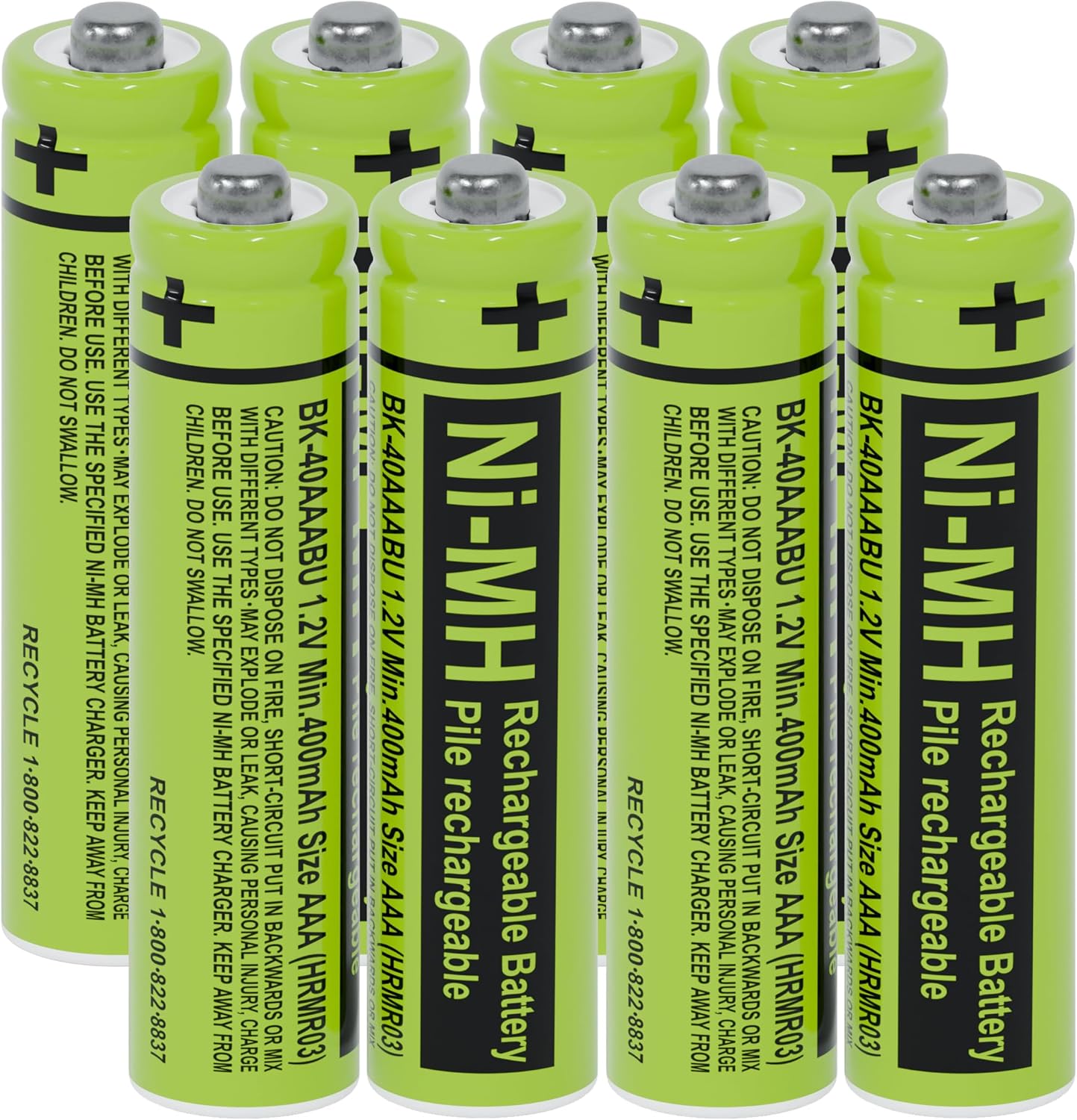 RocketBus 8-Pack BK-40AAABU Replacement Battery for Panasonic Cordless Phone