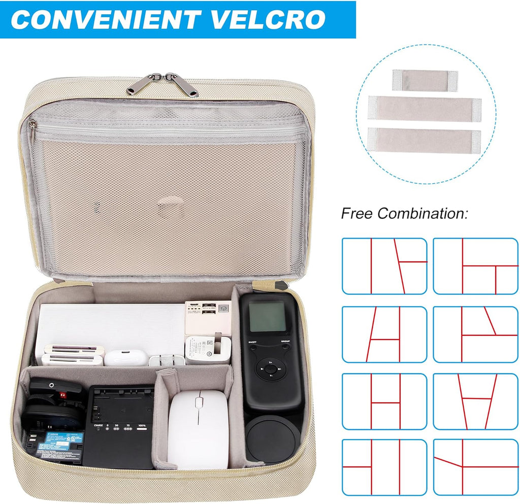 Electronic Organizer Travel Case, Travel Cord Organizer Case Portable Waterproof Cable Organizer Bag for Charger, Cord, USB, Power Bank, Earphone
