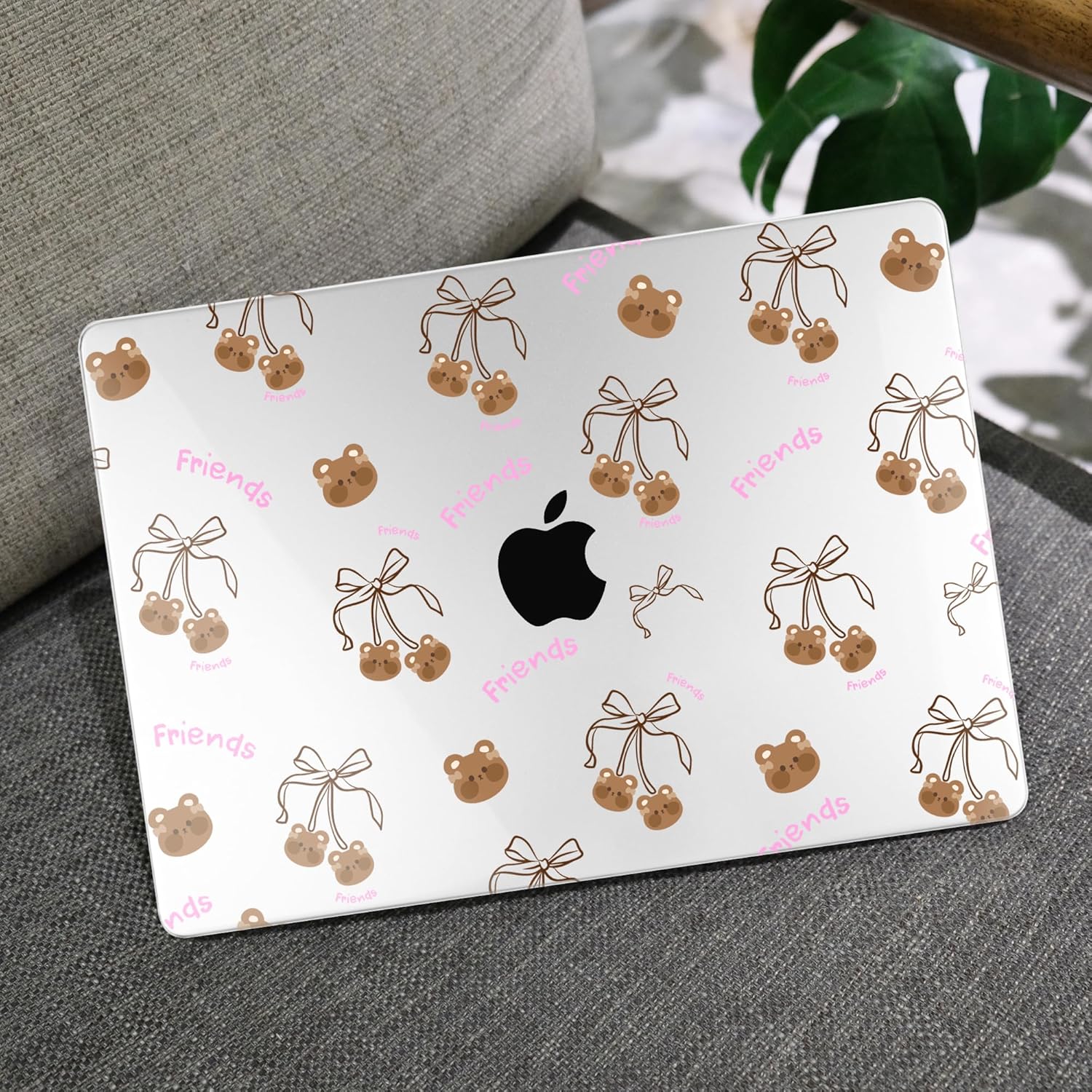 MEEgoodo Case for MacBook Pro 13 inch Case 2022 2021 2020 New A2338 M2/M1 A2251 A2289, Laptop Hard Shell with Keyboard & Camera Cover Compatible with 13 inch MacBook Pro, Teddy Bear & Bows