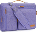 MOSISO 360 Protective Laptop Shoulder Bag,13-13.3 inch Computer Bag Compatible with MacBook, HP, Dell, Lenovo, Asus Notebook,Side Open Messenger Bag with 4 Zipper Pockets&Handle, Purple