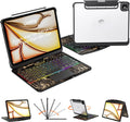 iPad Keyboard Case for iPad 10th Gen (2022) & 11th (A16, 2025), Magic Wireless Keyboard with Trackpad 7 Color Backlit, 360° Rotating Stand Transparent Protective Cover with Pencil Holder (Black)