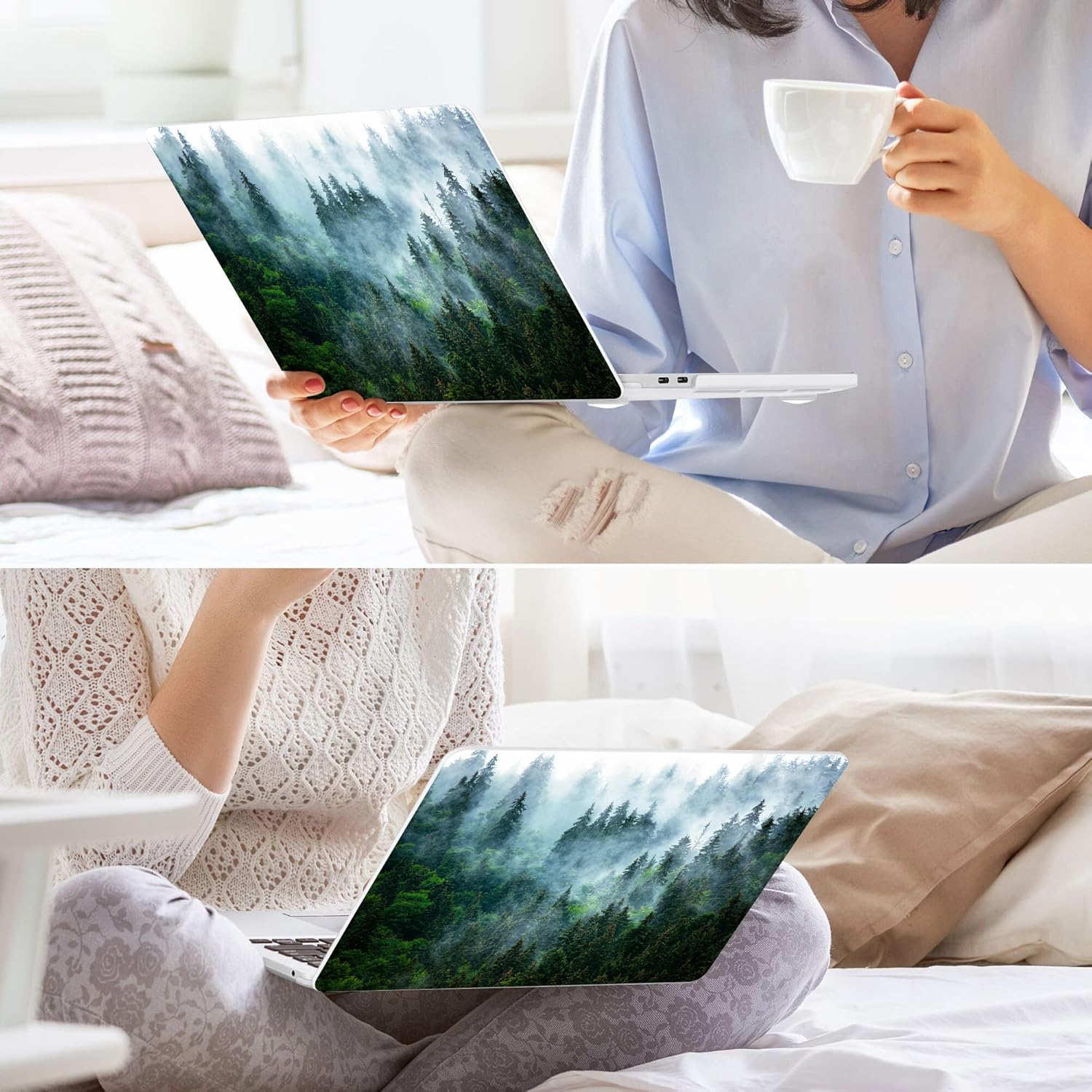 May Chen Compatible with MacBook Pro 13 inch Case 2022 2021 2020 Release Models A2338 M2 M1 A2251 A2289, Plastic Hard Shell Case for MacBook Pro 13 inch with Touch Bar Fits Touch ID, Forest