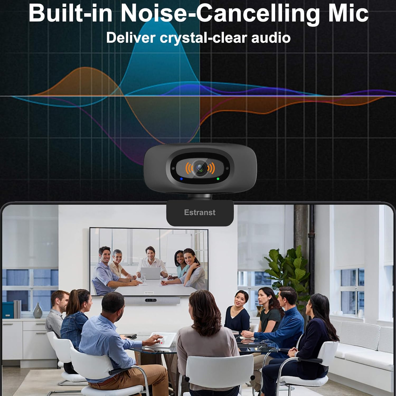 Autofocus 2K Webcam with Privacy Cover & Noise Canceling Microphone, Works with Zoom Teams YouTube Xbox, External Web Computer Camera for Laptop Mac PC Desktop Monitor