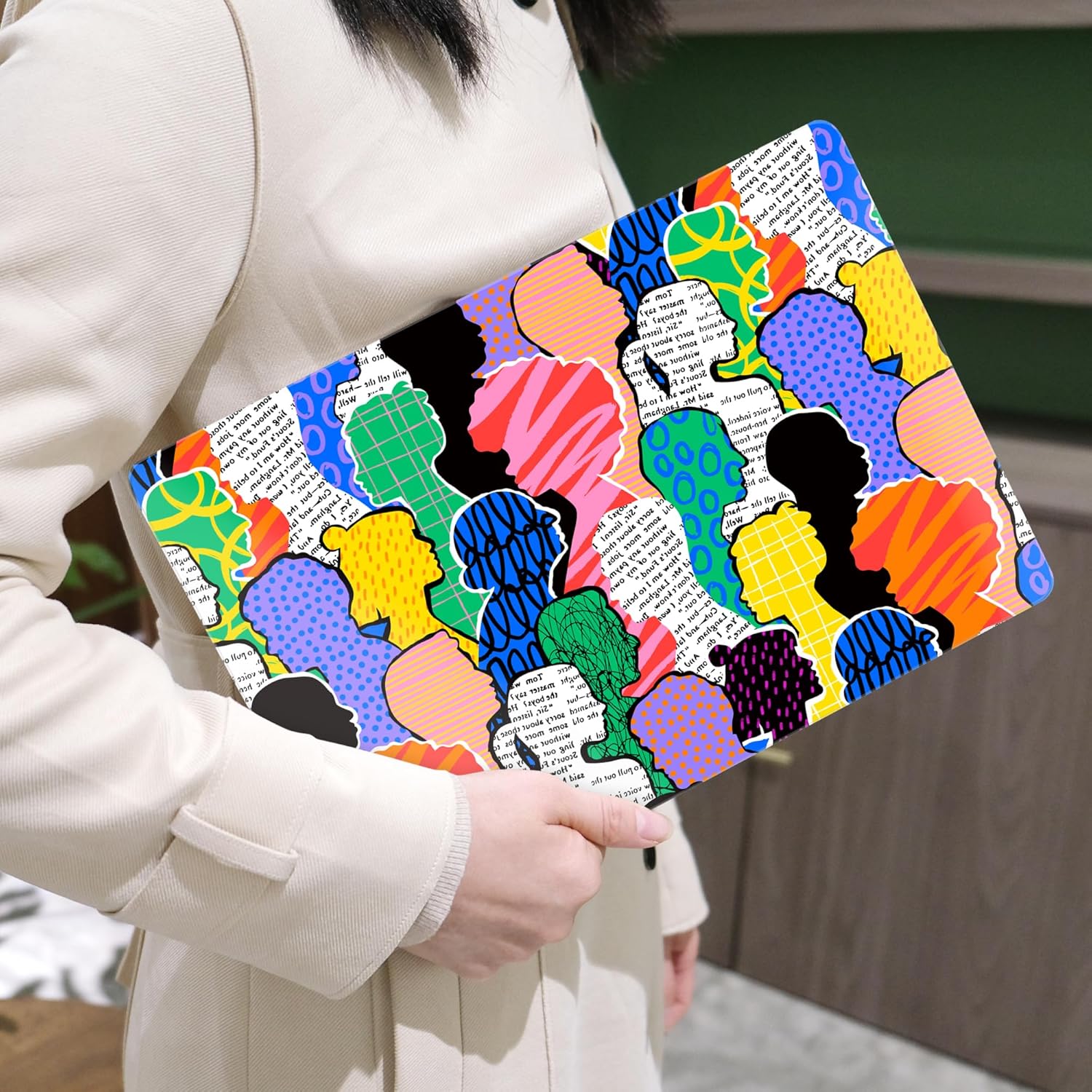 MEEgoodo for MacBook Air 13 inch Case 2021 2020 2019 2018 Released A2337 M1 A2179 A1932 with Touch ID, Plastic Shell & Keyboard Cover Compatible with MacBook Air Case 13.3, Diverse People Abstract Art