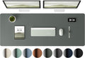 Aothia Leather Desk Pad Protector, Office Desk Mat, Large Mouse Pad, Laptop Desk Pad, Non-Slip PU Leather Desk Blotter, Waterproof Desk Writing Pad for Office and Home (Jungle Green, 47" x 17")
