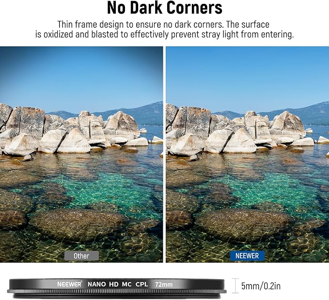 NEEWER 72mm Polarizer Filter, 24 Layer Multi Resistant Nano Coated MC CPL - Image 4