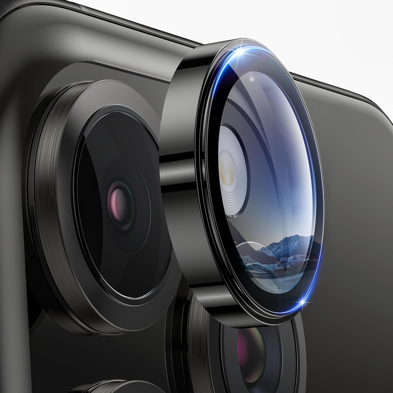 Hoerrye for iPhone 15 Pro Max/iPhone 15 Pro Camera Lens Protector [3+1] [Keep Lens Original Design] 9H Tempered Glass Camera Cover Screen Protector,Black Titanium