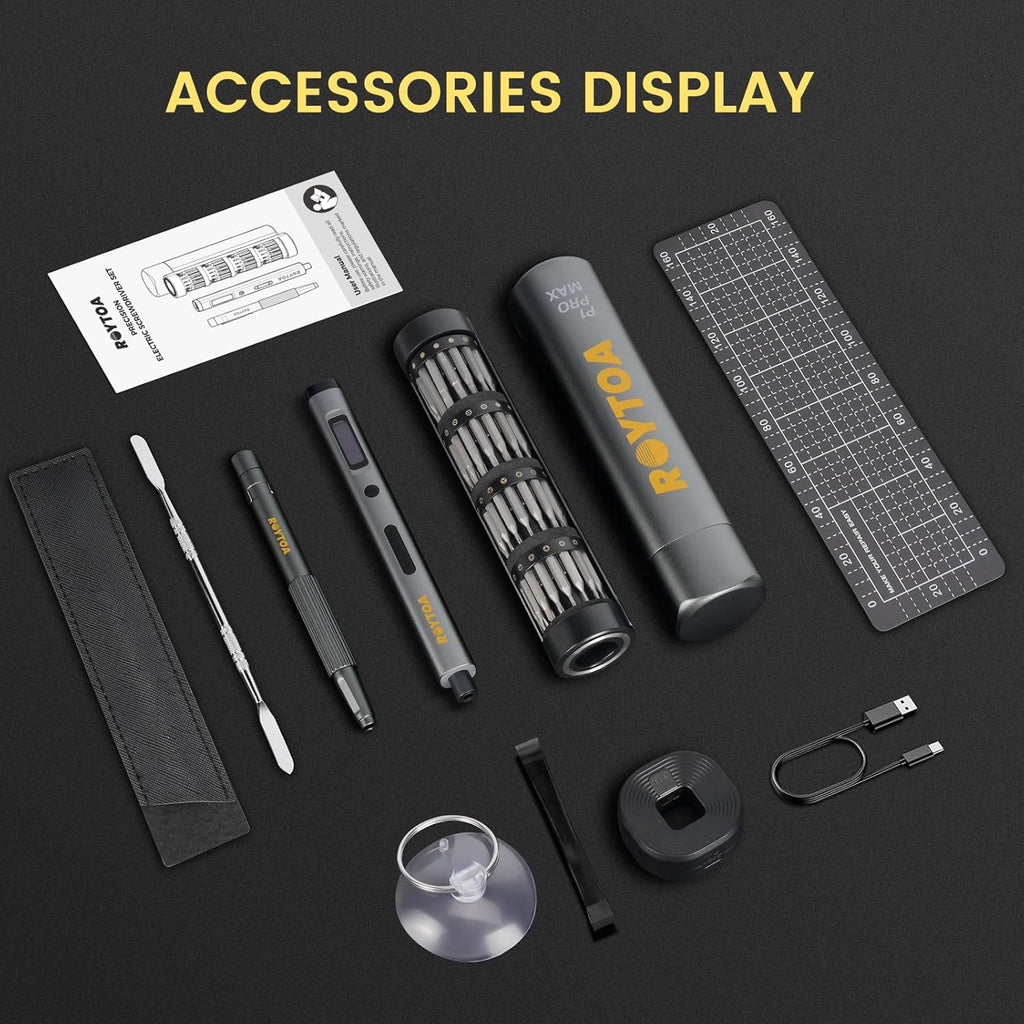 Mini Electric Screwdriver Set 3.7V, Precision Electric Screwdriver Cordless 80-in-1, 4 Torque Settings, 60 S2 Metal Bits, Magnetic Storage, Repair Tool for Electronics Watch Laptop Clocks Cameras